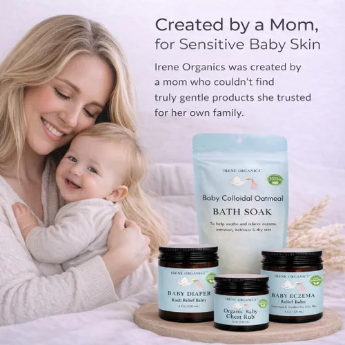 Vista 9 de Irene Organics Exfoliante orgánico para el pecho de vapor para bebés, hecho con ingredientes no tóxicos, bálsamo orgánico para aliviar la tos