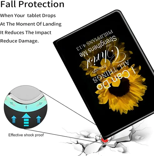 Vista 4 de Funda para tablet Kindle Fire HD 8 y 8 Plus (12ª generación 2022), funda delgada de piel sintética con función de encendido automático para tableta