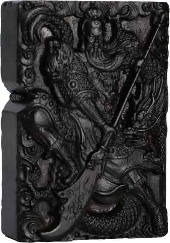 Vista 9 de Caja de carcasa de madera de ébano negro natural tallada para módulo Zippo (Serpiente Cobra)