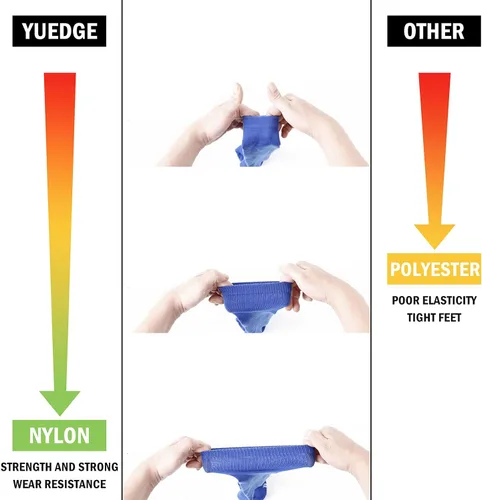 Vista 5 de YUEDGE Calcetines de senderismo para hombre, absorben la humedad, acolchados, atléticos, calcetines acolchados para botas de trabajo para hombres