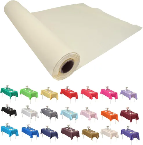Vista 40 de Rollo de plástico para cubierta de mesa color verde manzana, 40 pulgadas x 100 pies, rollo de plástico resistente para cubierta de mesa de banquetes