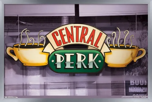 Vista 11 de Trends International Friends - Póster de pared de Central Perk, 14.725 x 22.375 pulgadas, versión enmarcada de madera de granero
