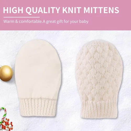 Vista 68 de Guantes de punto para bebés, niños y niñas, guantes de invierno para recién nacidos, guantes de 0 a 3 años