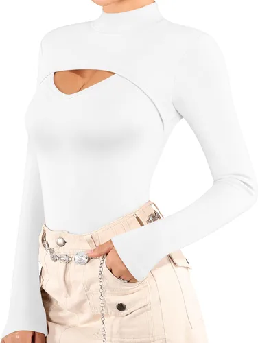 Vista 3 de MANGOPOP Body de manga larga sin mangas para mujer con corte frontal