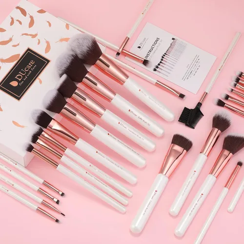 Vista 5 de DUcare Juego de brochas de maquillaje profesional 27 piezas+peine de pestañas