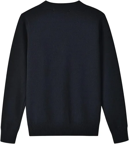 Vista 2 de SMINLING Pinker - Suéter de algodón suave con cuello en V para niños, uniforme escolar