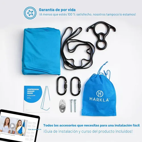Vista 7 de Harkla Columpio sensorial para niños y adultos, soporta 300 libras, columpio sensorial para interiores y exteriores para un efecto calmante similar