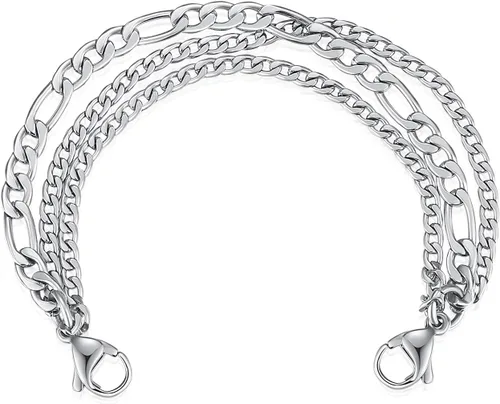 Vista 16 de LinnaLove Cadena intercambiable de acero inoxidable para pulseras de identificación de alerta médica para mujeres y hombres, No es una piedra
