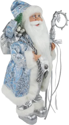 Vista 3 de Northlight 16 "Ice Palace Standing Santa Claus Holding A Staff and Bag Christmas Figure