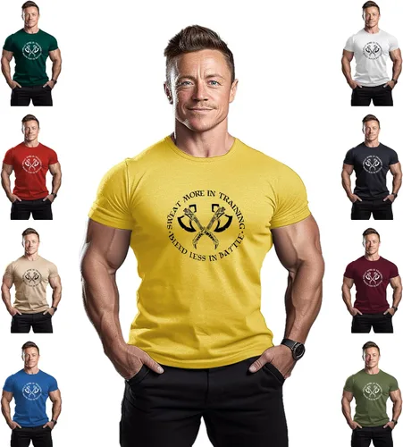 Vista 3 de Camiseta de culturismo para hombre, camiseta de entrenamiento de gimnasio, sudar más en el entrenamiento, sangra menos en la batalla