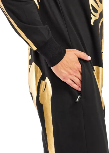 Vista 7 de Tipsy Elves Vestido ajustado de manga larga con esqueleto de Halloween para mujer Dorado