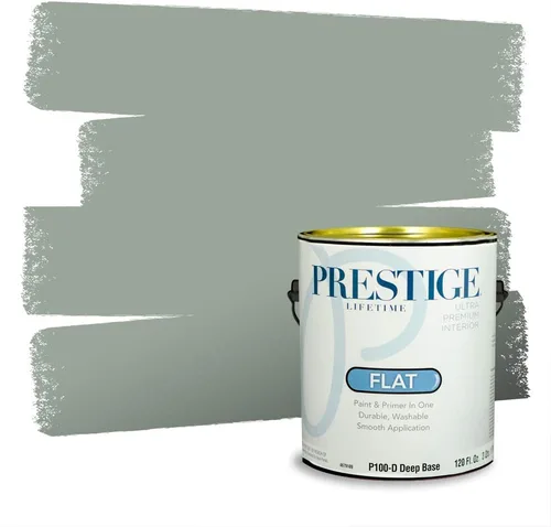 Vista 15 de Prestige Paints - Pintura exterior e imprimación en uno, 1 galón, plano, compatibilidad comparable con el color menta «Whipped Mint» de Behr