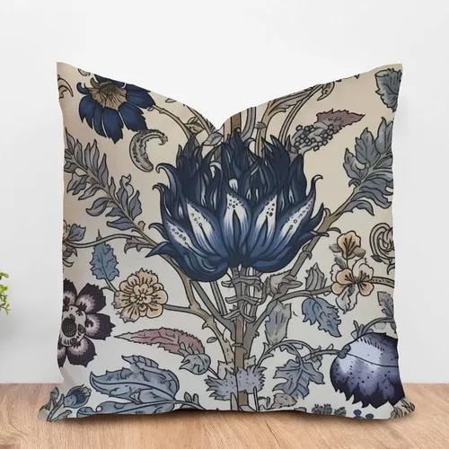 Vista 12 de ArogGeld Funda de cojín azul índigo floral y pájaro azul marino chinoiserie chinoiserie peonía cuadrada almohada tradicional china china europea