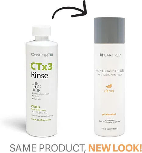 Vista 5 de CariFree Enjuague de mantenimiento, sabor cítrico, enjuague bucal con flúor anticaries recomendado por dentistas, previene la caries oral, refresca