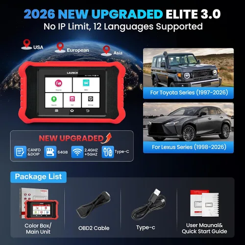 Vista 7 de LAUNCH Escáner OBD2 bidireccional completo Creader Elite 3.0 para Toyota