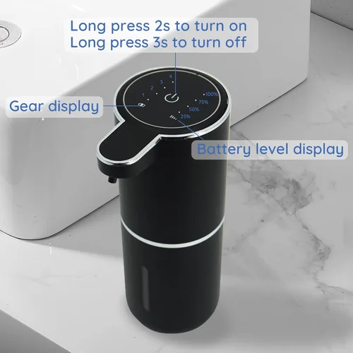 Vista 3 de Dispensador de jabón espumoso, dispensador automático de jabón, dispensador automático de jabón de 13.5 oz/13.5 fl oz, sin contacto, recargable por