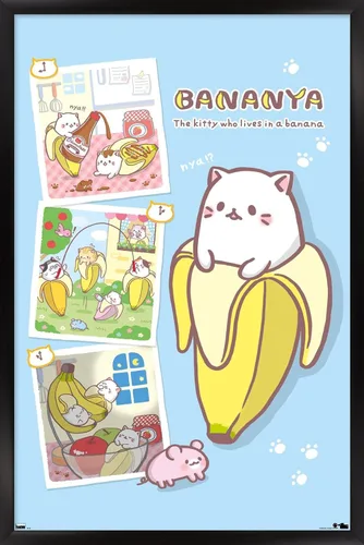 Vista 8 de Trends International Bananya - Póster de pared de collage, 14.72 x 22.37 pulgadas, versión enmarcada de madera de granero