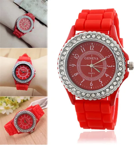 Vista 3 de CdyBox Relojes al por mayor de las mujeres Pack Silicona Banda Señora Rhinestone Reloj de pulsera