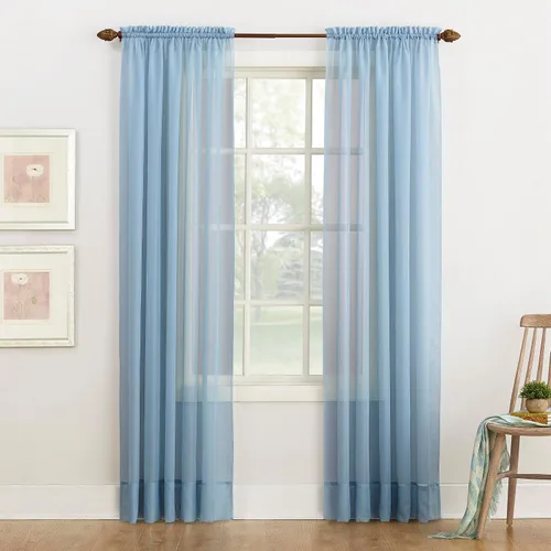 Vista 9 de No. 918 Emily Panel de cortina de gasa transparente Gris antracita