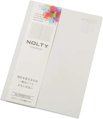 Vista 13 de NOLTY NTBNT1104 - Cuaderno A5, asimétrico, rayado de 0.24 pulgadas (0.236 in), cuadrado con puntos, naranja