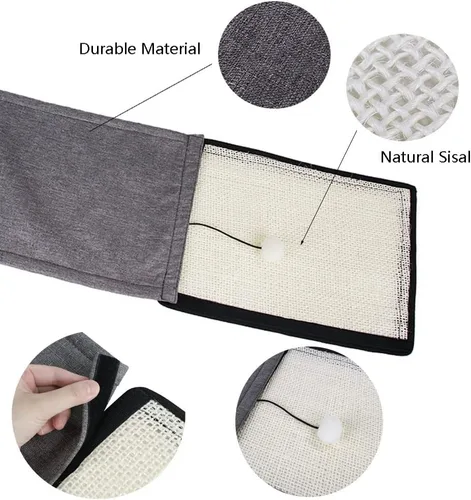 Vista 6 de Almohadilla para arañazos para gatos, sofá y muebles, protector de sisal natural para gatos, protector de sofá para gatos de interior, garras