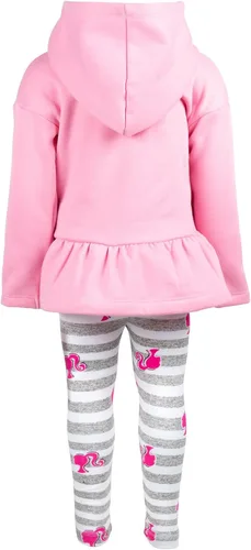 Vista 6 de Barbie Conjunto de sudadera con capucha y leggings de forro polar para niñas pequeñas y grandes