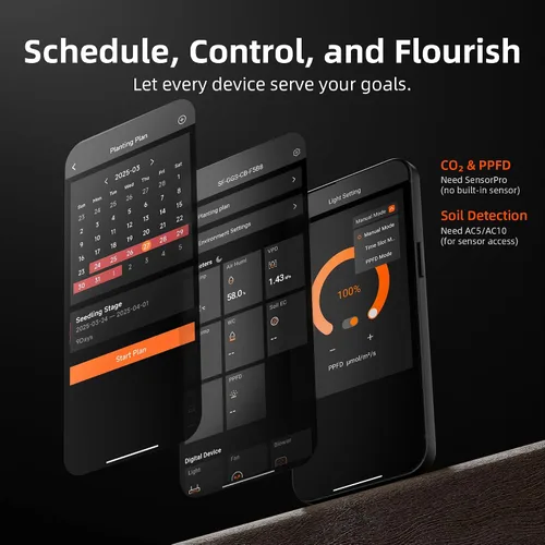 Vista 3 de Spider Farmer GGS Controller Kits Automático Crecen Controlador Ambiental Grow Schedule Controls, Include Temp Humid Light Sensor & Adapter, Ideal