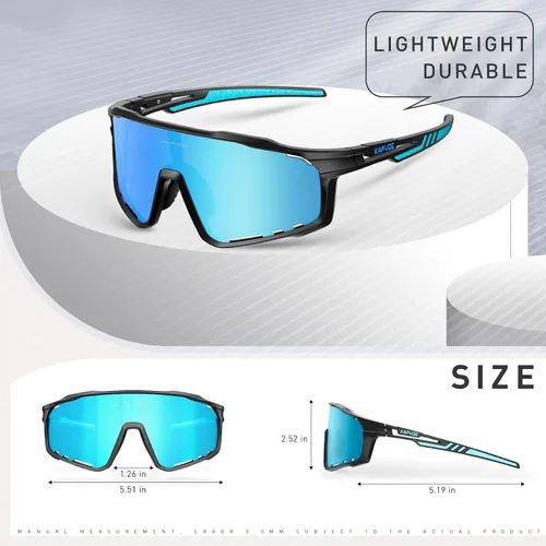 Vista 5 de KAPVOE 3 Lens Cycling Sunglasses Men Women K76