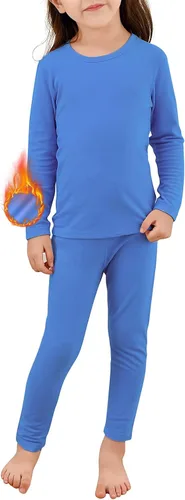 Vista 13 de Ropa interior térmica para niños pequeños, conjuntos de capa base de invierno tipo Long Johns para niñas y niños Un rosa oscuro.