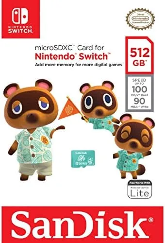 Vista 2 de SanDisk Tarjeta MicroSD de 512 GB Nintendo Switch Tarjeta de memoria funciona con Nintendo Switch OLED, Switch y Switch Lite (SDSQXAO-512G-GNCZN)