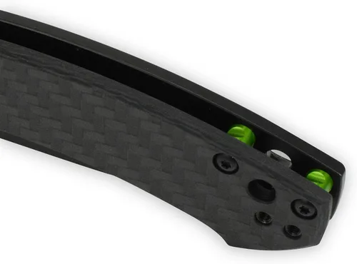 Vista 6 de Zero Tolerance 0450CF; cuchillo plegable con hoja de acero inoxidable S35VN recubierta con DLC de 3.25 pulgadas, básculas de fibra de carbono