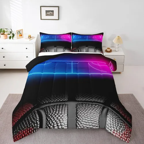 Vista 38 de Juego de ropa de cama de baloncesto para niños y adolescentes, juego de edredón deportivo para niños, tamaño matrimonial, suave, ligero, decoración