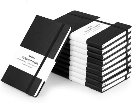 Vista 19 de Huhuhero - Diario para cuaderno con líneas, papel grueso de 120 g/m², cuaderno a rayas para la universidad, cuadernos de tapa dura para tomar notas