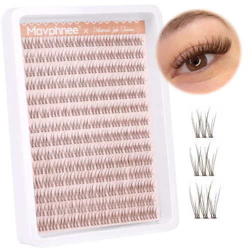 Vista 31 de Extensiones de pestañas en racimo naturales DIY, extensiones de pestañas en racimo con curva C, extensiones de pestañas en racimo para ojo de gato