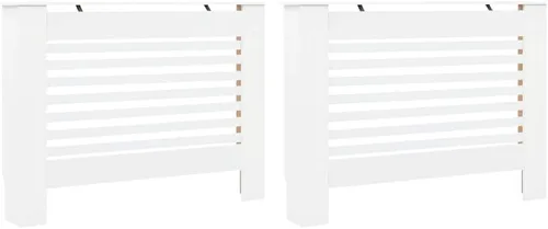Vista 29 de vidaXL Cubierta del radiador, gabinete de cubierta de calentador de diseño de listones con estante de almacenamiento superior, ocultar tubos Marrón