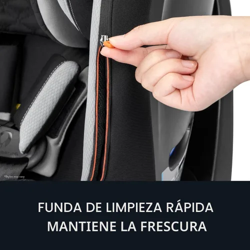 Vista 8 de Evenflo Revolve360 Slim 2-en-1 Asiento rotacional para auto con cubierta de limpieza rápida (Negro Salem)