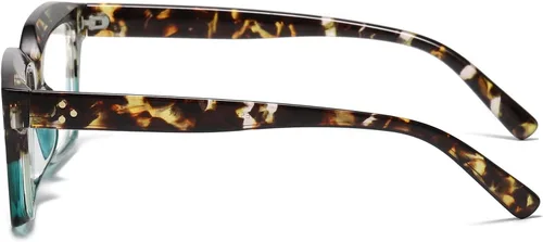 Vista 3 de EYLRIM Classic Thick Square Frame Clear Lens Glasses for Women Men A93 Verde tortuga