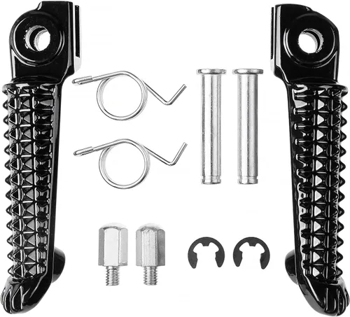 Vista 3 de Reposapiés delantero y trasero de motocicleta para Yamaha YZF R1 '98-2019, R6 '03-2020 (delantero+trasero, negro)