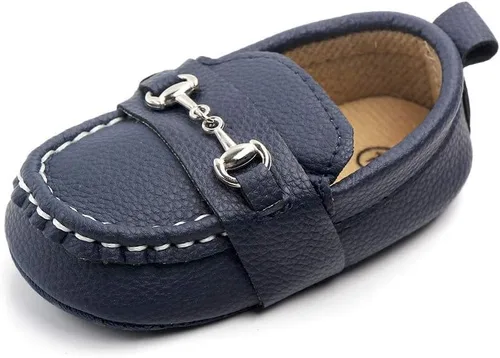 Vista 2 de QIETION Zapatos Oxford de piel sintética con suela suave, antideslizantes, para niños y niñas, para caminar