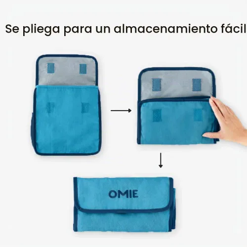 Vista 5 de Omie OmieBox - Lonchera aislada con soporte para botellas (azul)