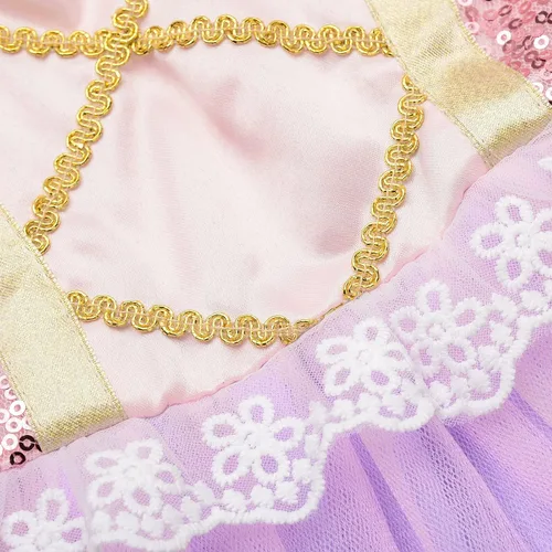 Vista 7 de JerrisApparel Disfraz de princesa para niñas fiesta de cumpleaños cosplay vestido morado con accesorios