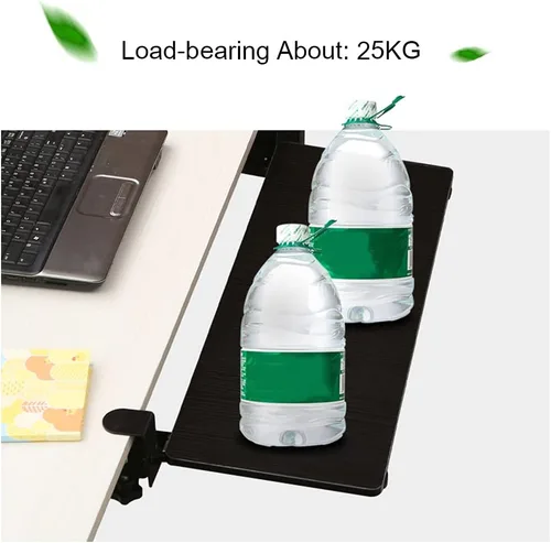 Vista 3 de Y&J Estante extensor de escritorio, plataforma ergonómica ajustable para teclado, cajón deslizante para teclado, instalación sin perforaciones, 19.7