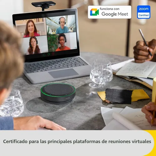 Vista 3 de Jabra Speak2 75 SE (segunda edición) Altavoz inalámbrico Bluetooth – 4 micrófonos con cancelación de ruido, altavoces de 2.559 in – Nueva función
