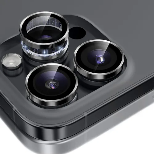 Vista 33 de GolbinBox Protector de lente de cámara para iPhone 13 Pro/13 Pro Max, ajuste invisible 1:1, vidrio templado 9H, funda individual de metal ultra HD