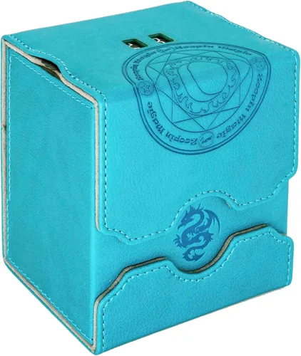 Vista 10 de Zoopin - Caja de cuero con contador de vida giratorio integrado, color negro para MTG, Yugioh, Pokeman, TES Legacy, Munchkins CCG Decks y también