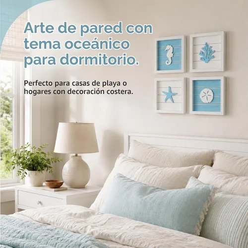 Vista 8 de Tide and Tales Decoración de pared costera 3D, arte de pared de playa