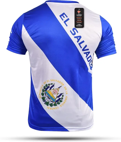 Vista 2 de Fury El Salvador Camiseta de Fútbol - El Salvador Camiseta de fútbol de El Salvador Jersey Hombres/Hombres/Mujeres/Unisex