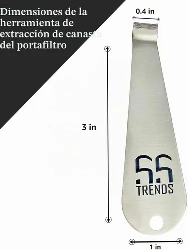 Vista 4 de Herramienta de extracción de cesta de portafiltro, de acero inoxidable, para café, removedor de cestas, accesorios de limpieza