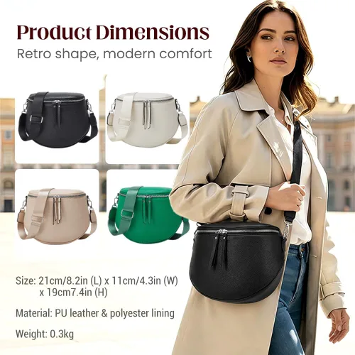 Vista 2 de Large Fanny Pack Crossbody Sling Bags,Crossbody Bags for Women Large Vegan Leather Bum Bag with Coin Purse (Black)