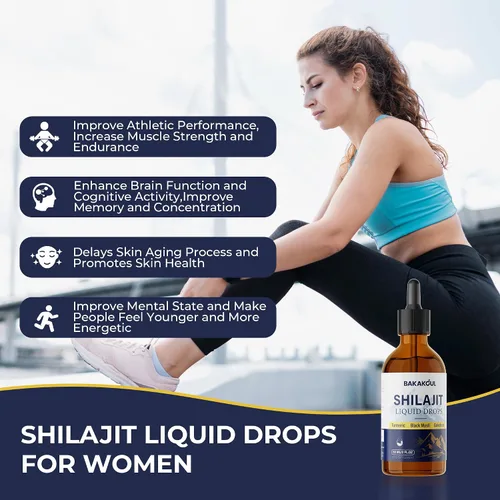 Vista 5 de Shilajit - Gotas líquidas para hombres, rico Ashwagandha, cúrcuma, musli negro con apoyo inmunológico, impulso de energía, shilajit puro